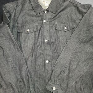 Risk Jeans Black Denim Trucker Jacket Mens 4XL Heavy Vintage EUC
